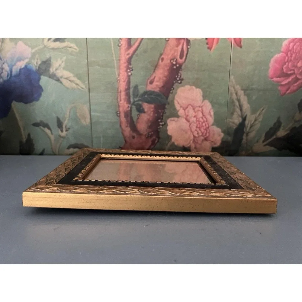 Vintage Burnes Gold Black Picture Frame Hollywood Regency Art Deco 10x8 Frame
